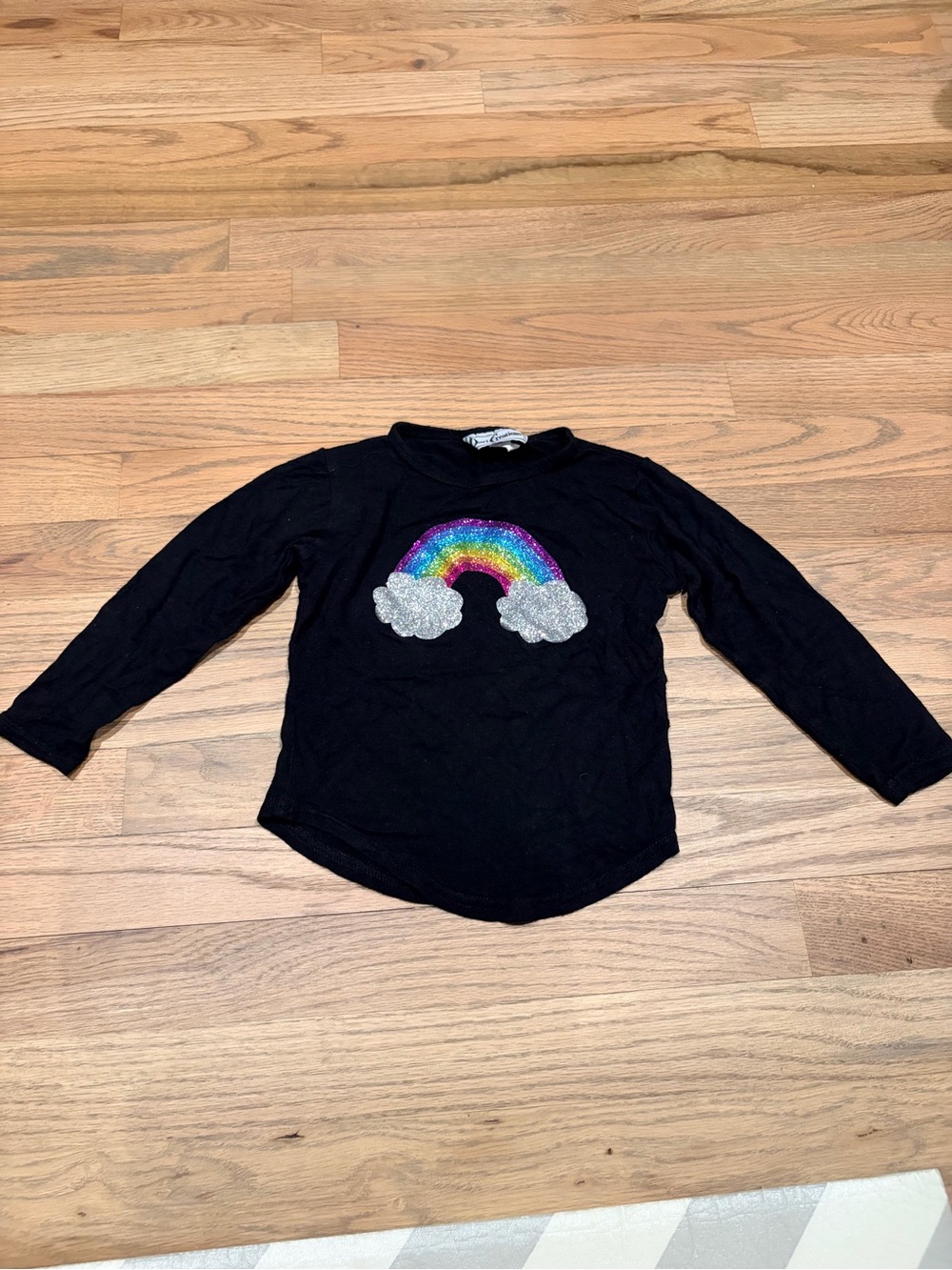 Denny’s Dori Creations brand toddler girl sparkly rainbow long sleeve shirt